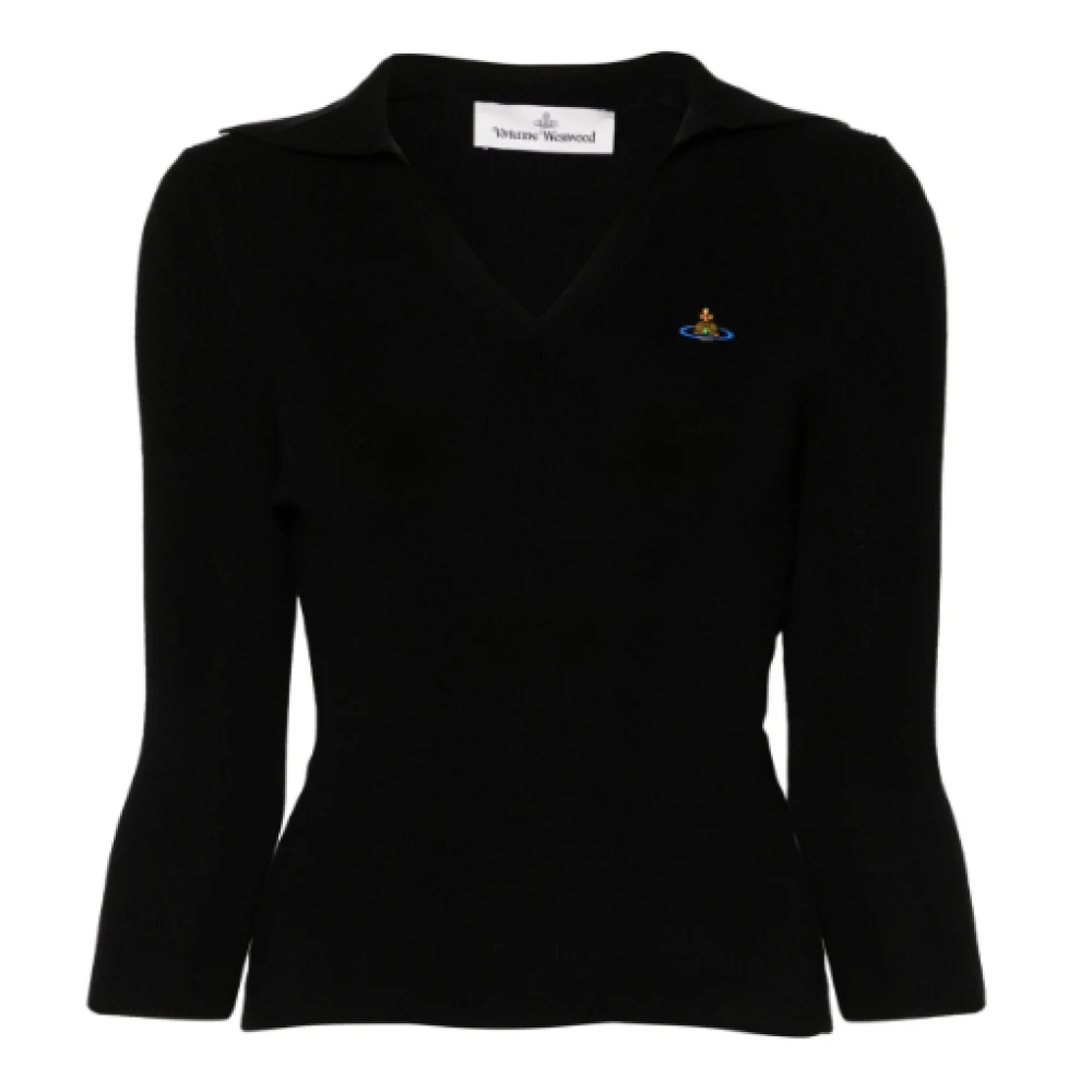 Vivienne Westwood Women's Black Polo Shirts,, Polo Shirt Large