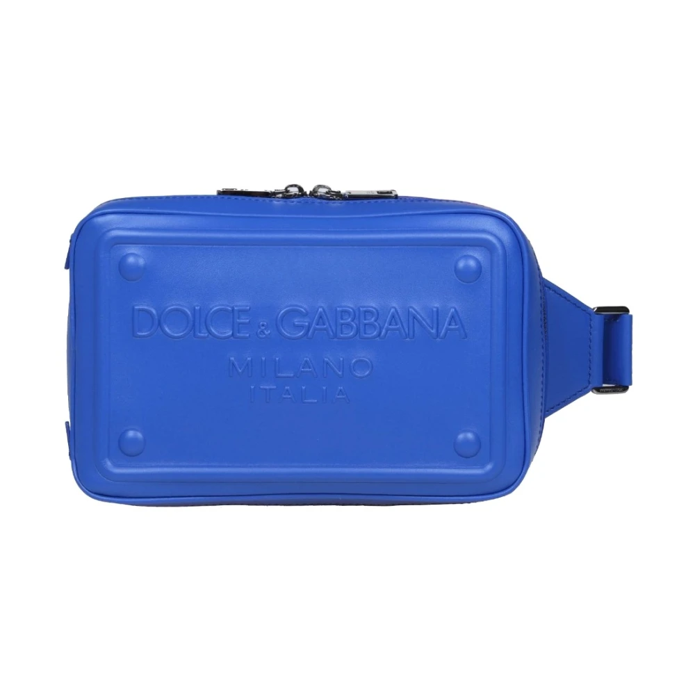 Dolce & Gabbana Stijlvolle Leren Tas Blue Dames