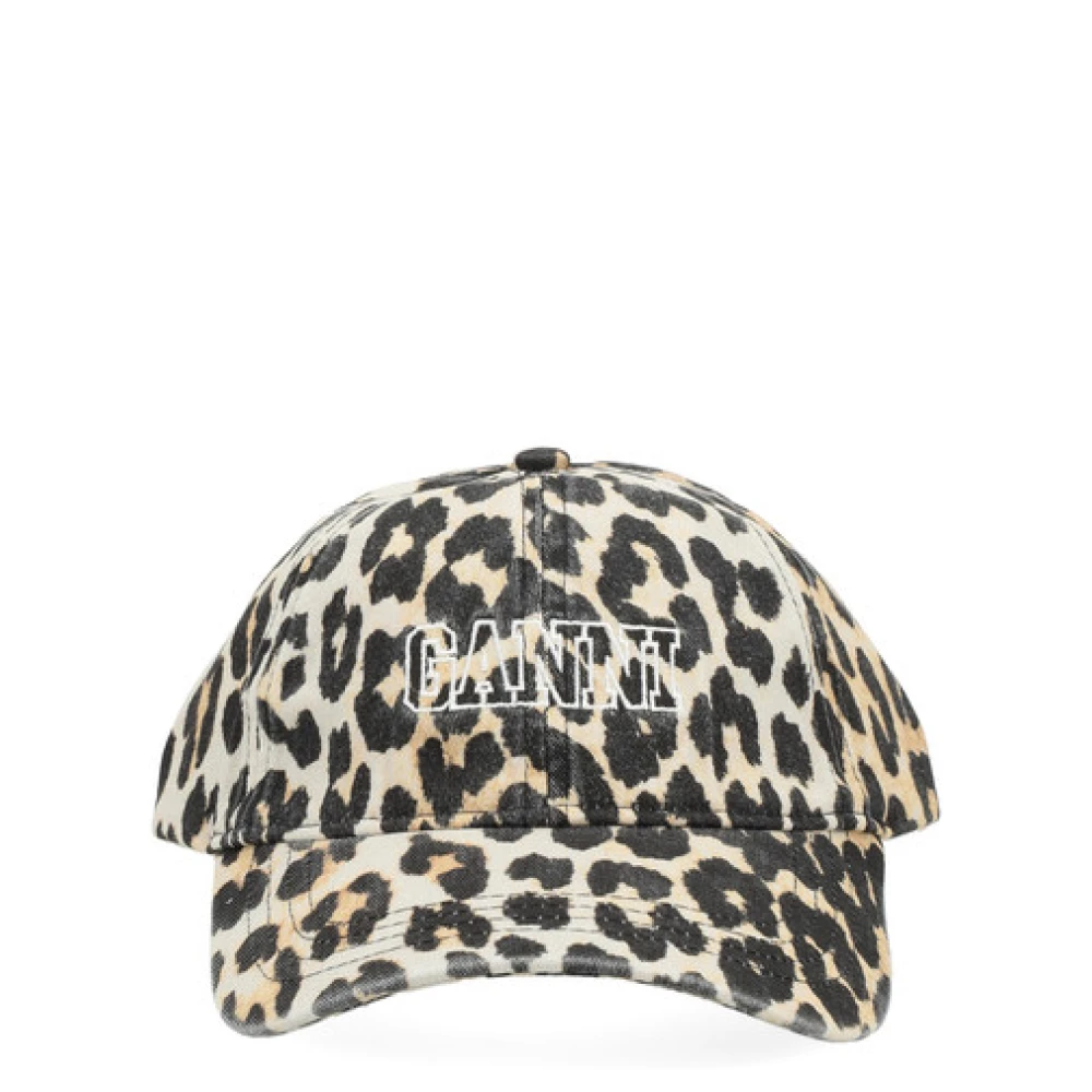 Ganni Luipaardprint Cap Hoed Multicolor Dames