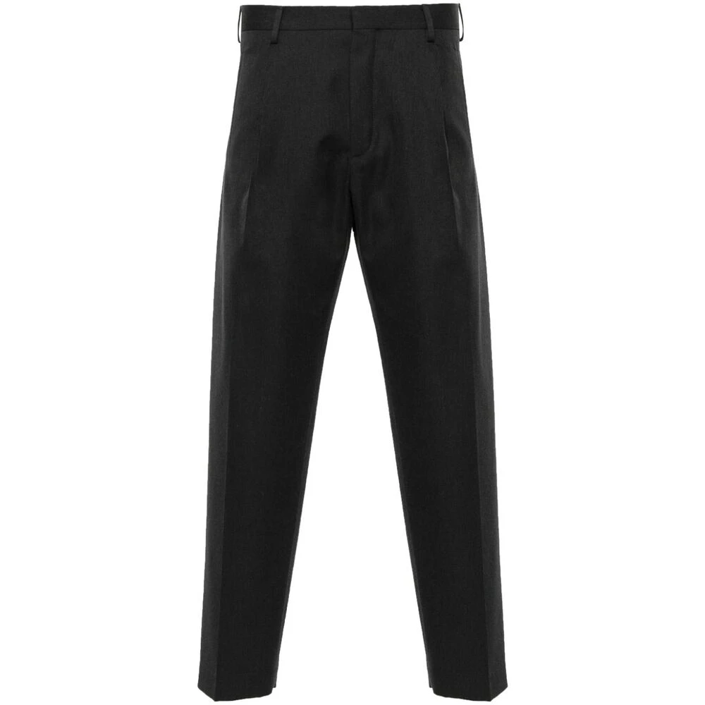 Incotex Donkergrijze Twill Geweven Broek Gray Heren