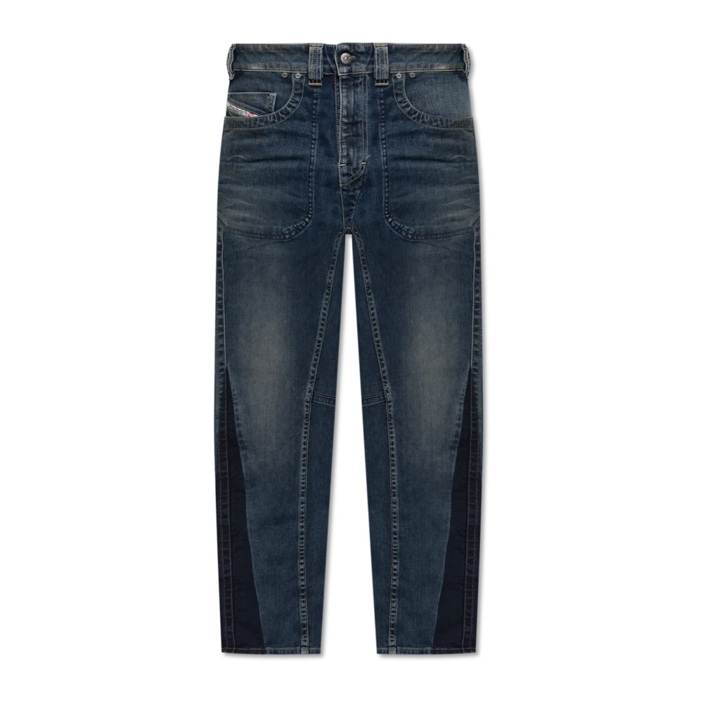 Diesel Mannelijk Blauw Jeans Heren, W34 L32, Katoen, Straight Jeans