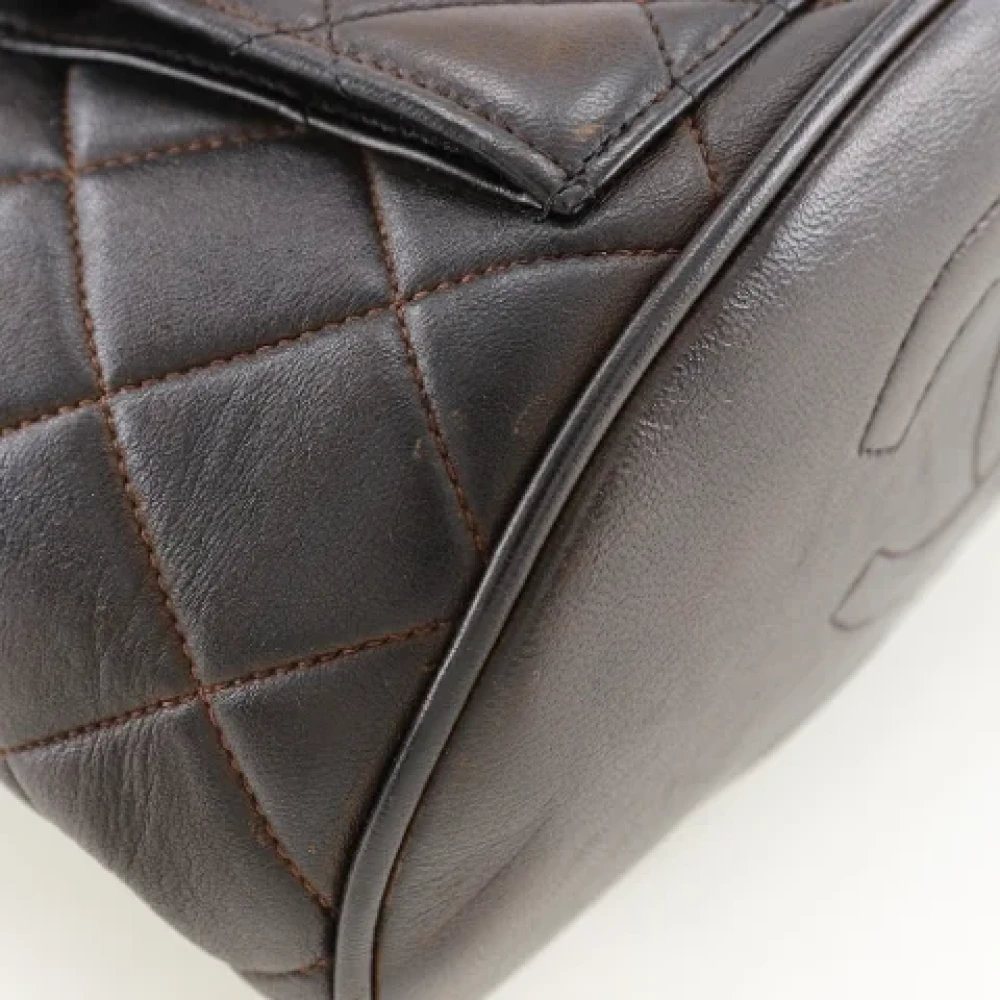 Chanel Vintage Pre-owned Leather backpacks Brown Dames