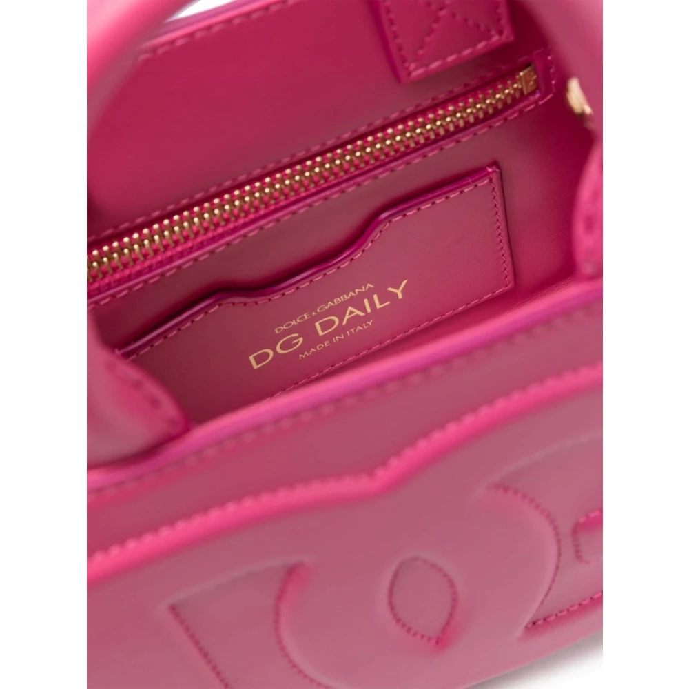 Dolce & Gabbana Glicine Leren Handtas Pink Dames