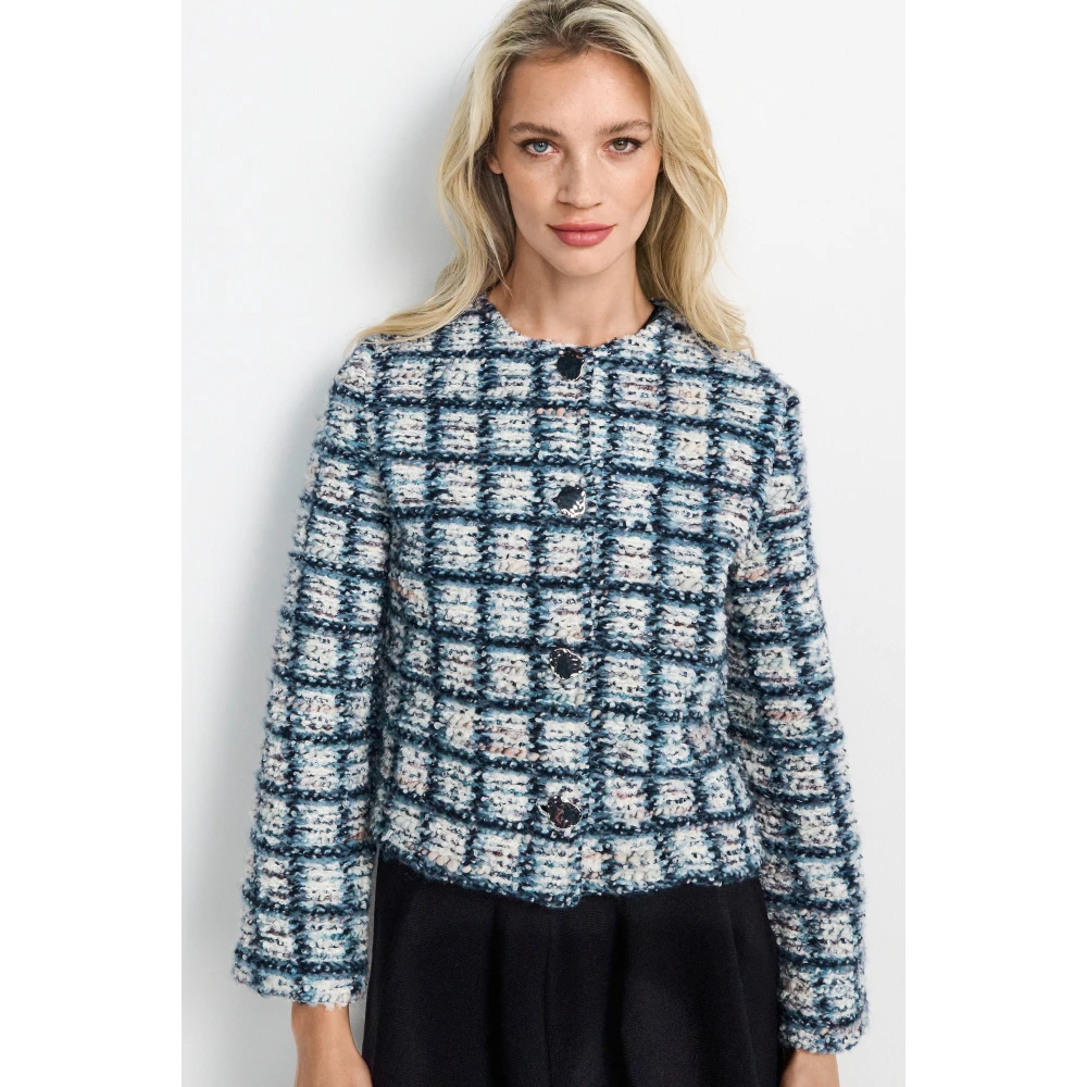 Rich & Royal Stijlvolle Boucle Jas Blue Dames
