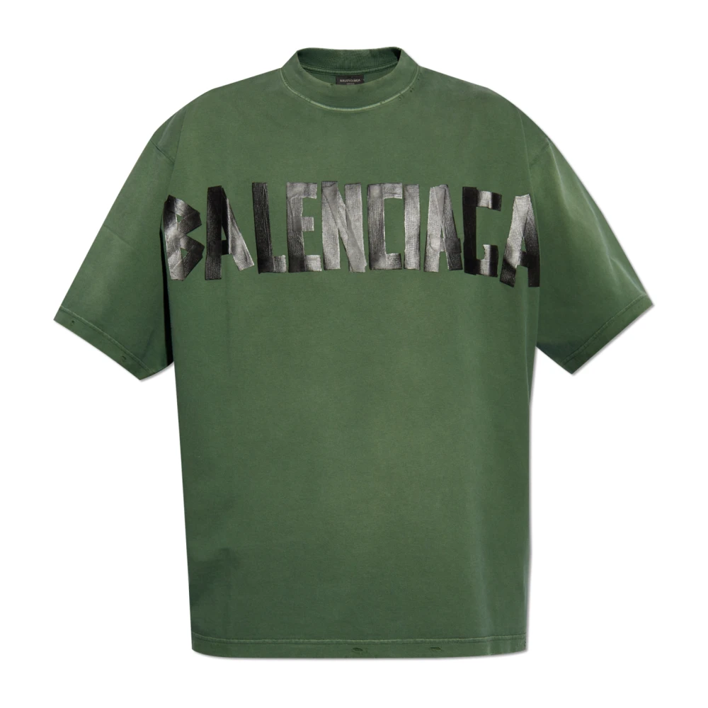 Balenciaga T-shirt met logo Green Heren