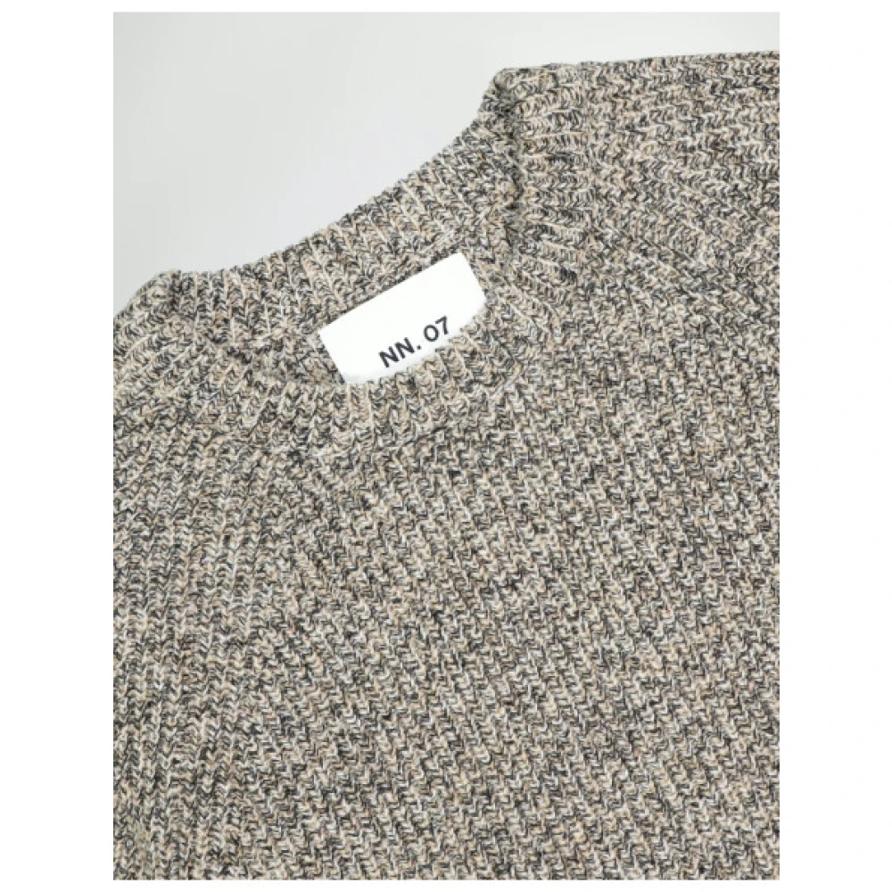 Nn07 Klassieke Geribbelde Ronde Hals Trui Gray Heren