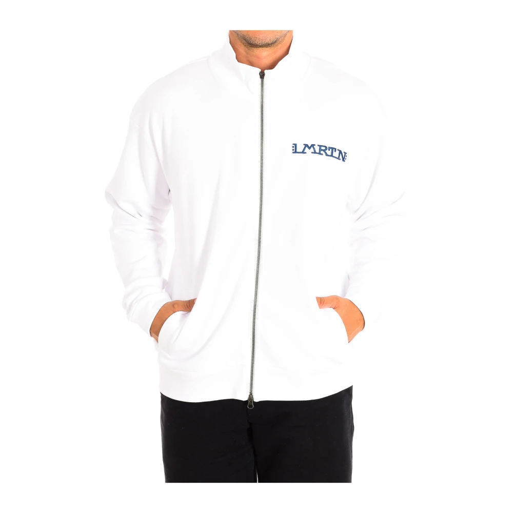 La Martina Men's White Zip-Through Hoodie - Zip-Throughs - L - Sweatshirts & Hoodies
