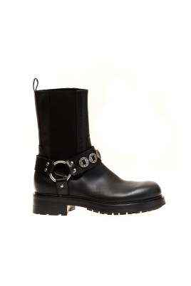 black-leather-biker-ankle-boots