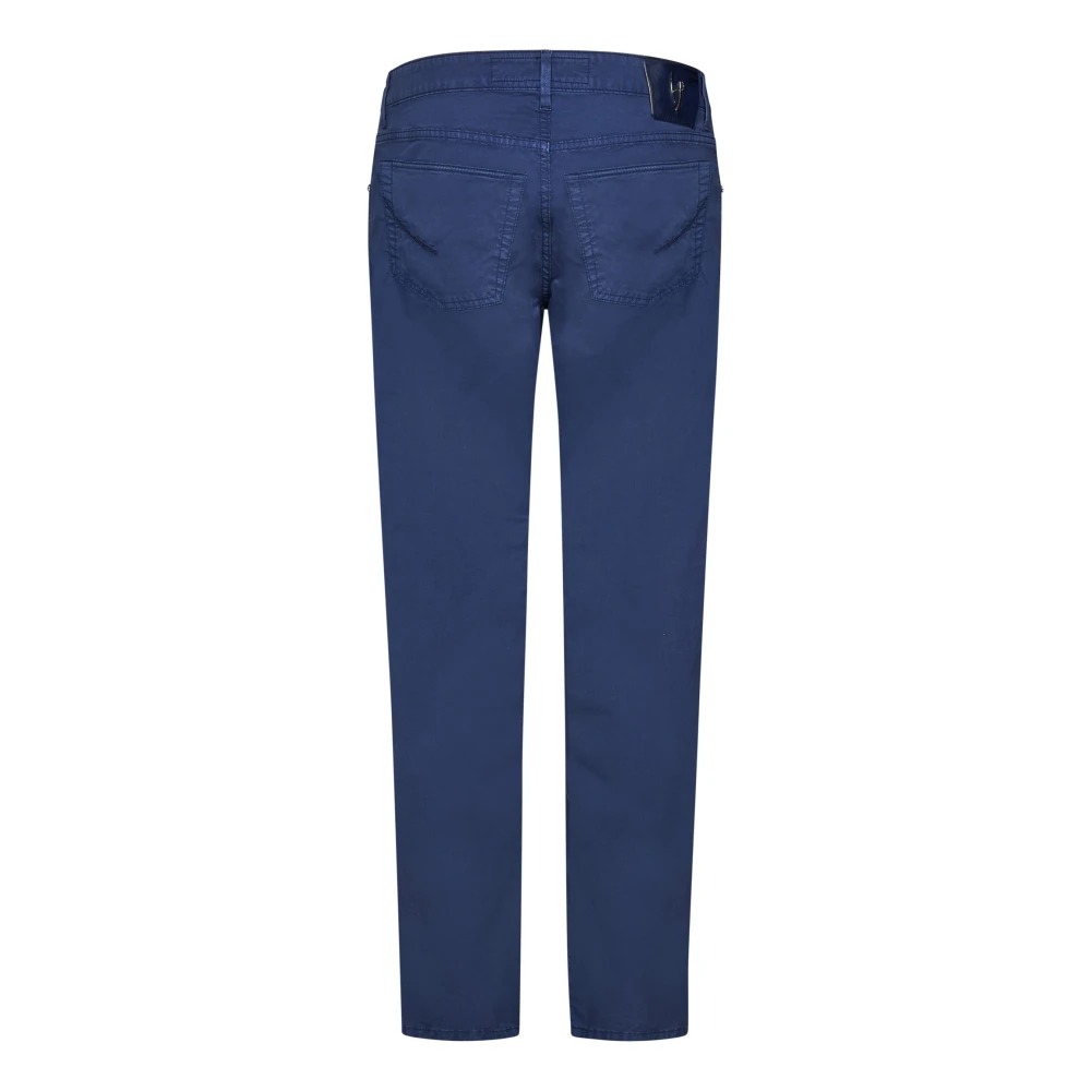 Hand Picked Slim-fit Trousers Blue Heren