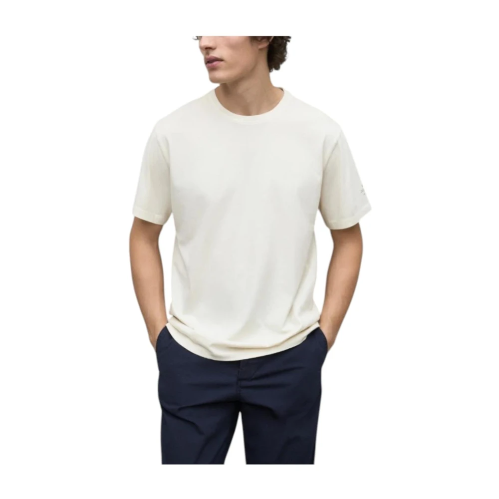 Ecoalf Men's White T-Shirts, M, Cotton T-Shirt With Back Print