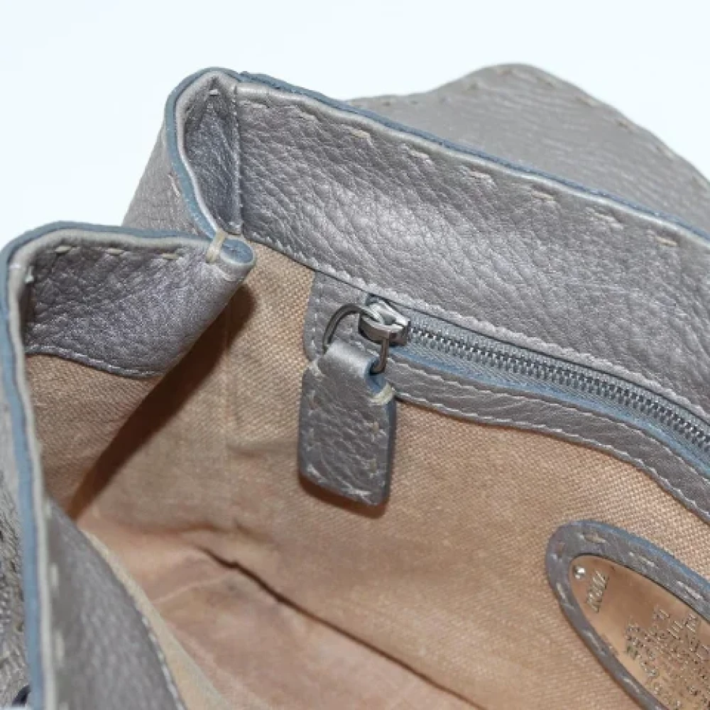 Fendi Vintage Pre-owned Leather fendi-bags Gray Dames