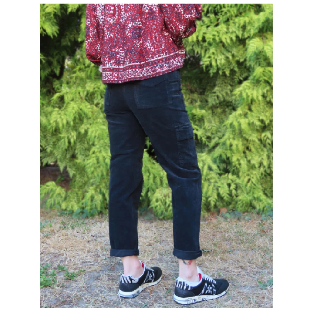 aeronautica militare Cargo Velours Broek Zwart Black Dames