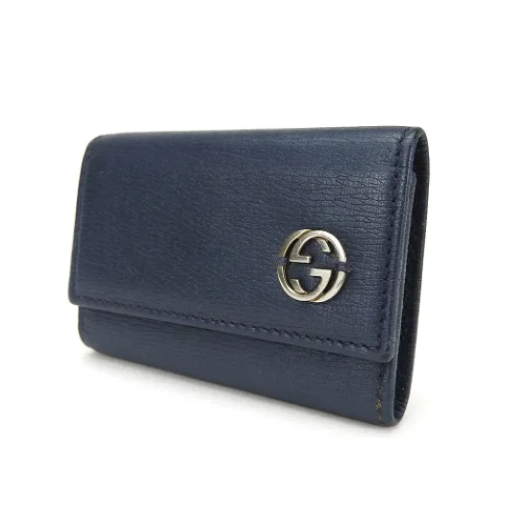 Gucci Vintage Pre-owned Leather key-holders Blue Dames