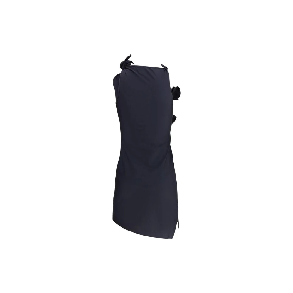 Coperni Bloemig Asymmetrisch Kort Jurkje Black Dames
