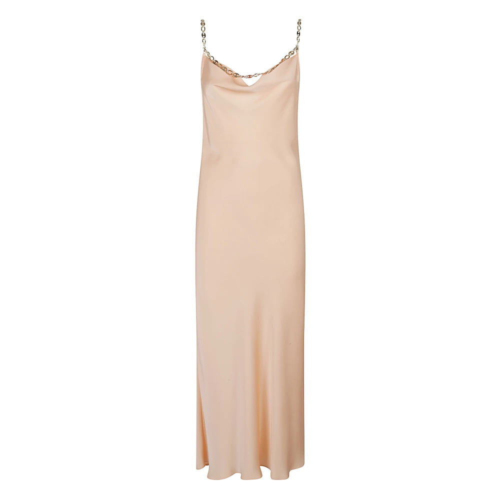 Rabanne Women's Pink Maxi Dresses, M, Chain-Strap Midi Dress