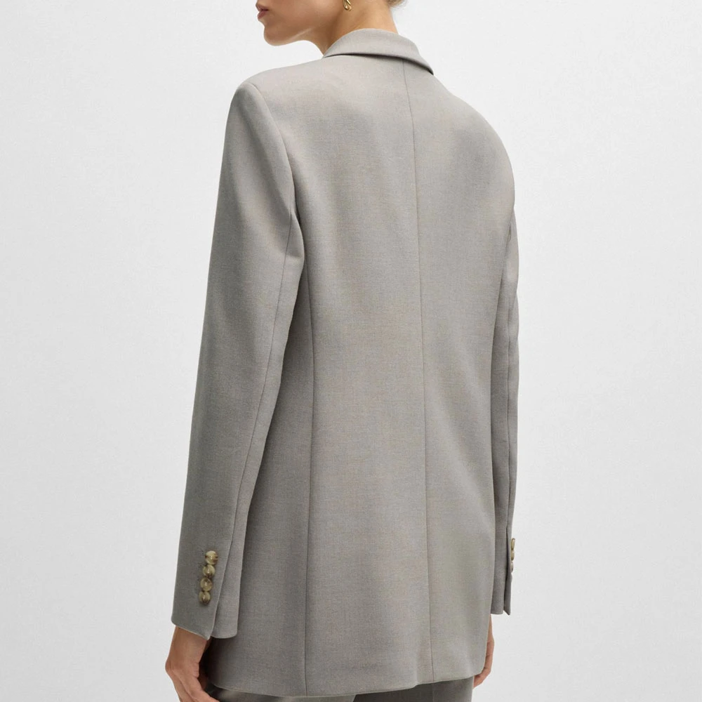 Hugo Boss Elegante Dubbelrijige Blazer Gray Dames