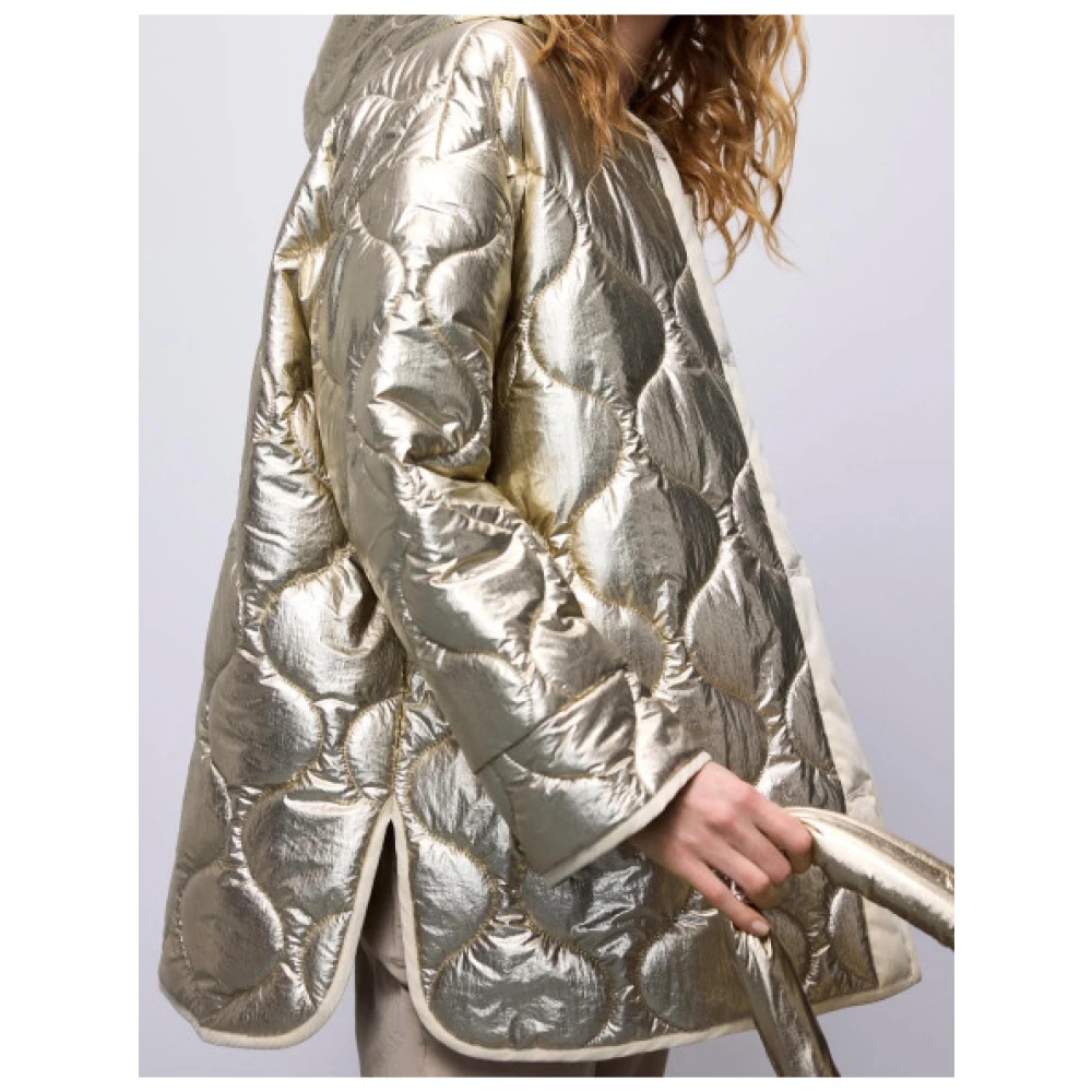 Summum Woman Metallic Gewatteerde Jas Gray Dames