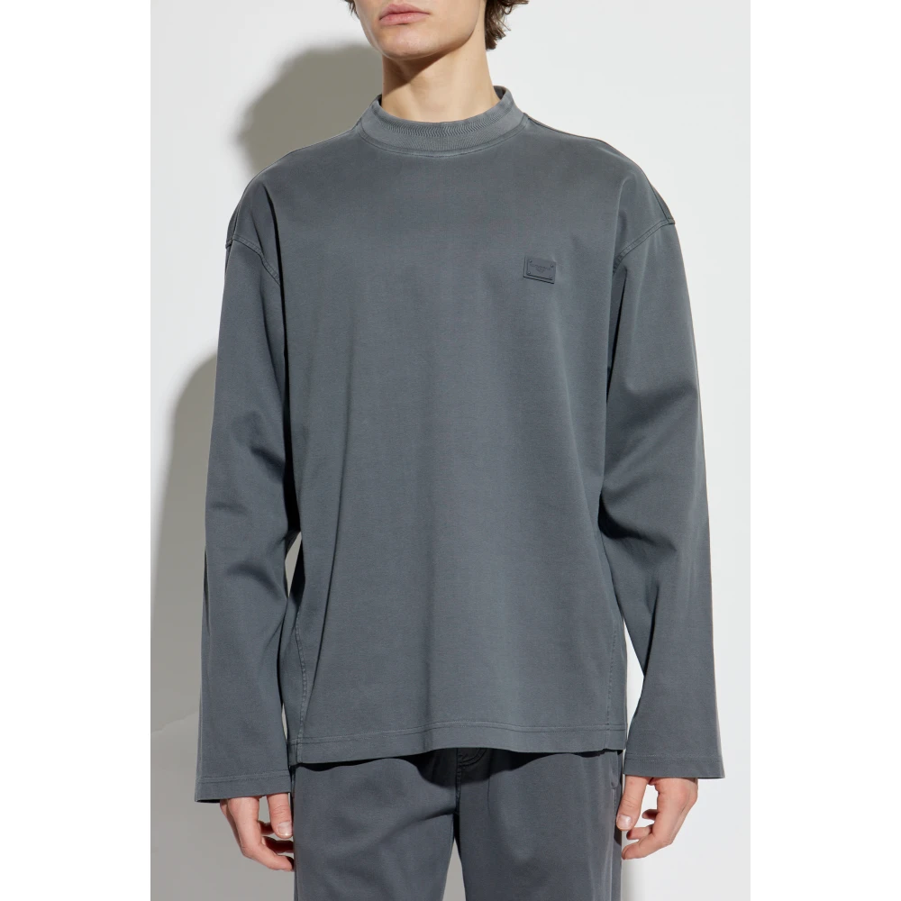 Dolce & Gabbana Sweatshirt met logoplaatje Gray Heren