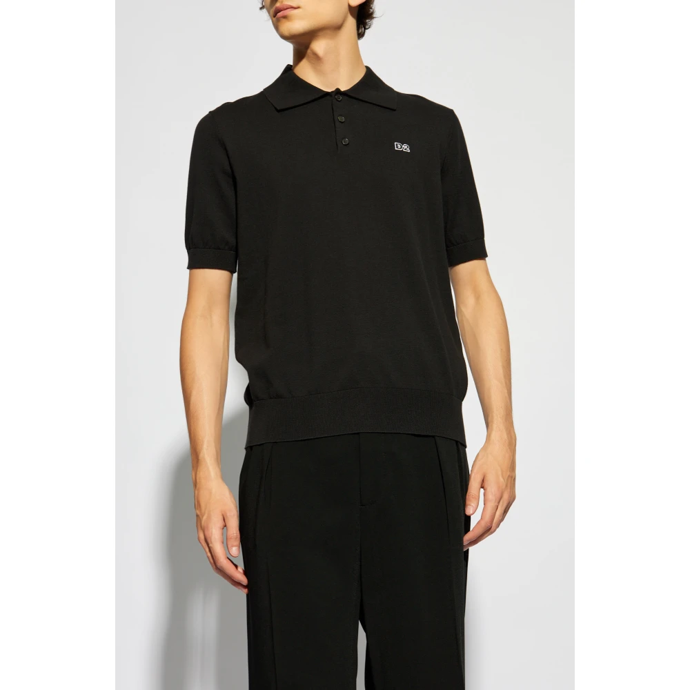 Dsquared2 Polo met logo Black Heren