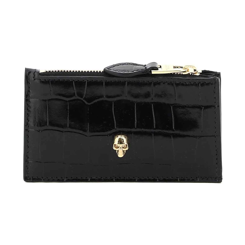 Alexander mcqueen Zwarte Leren Sneakers met Logodetail Black Dames