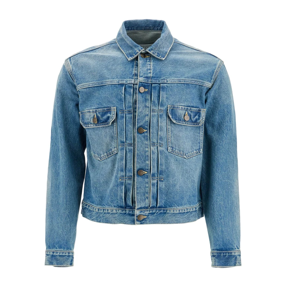 Maison Margiela Versleten Denim Boxy Cut Jas Blue Heren