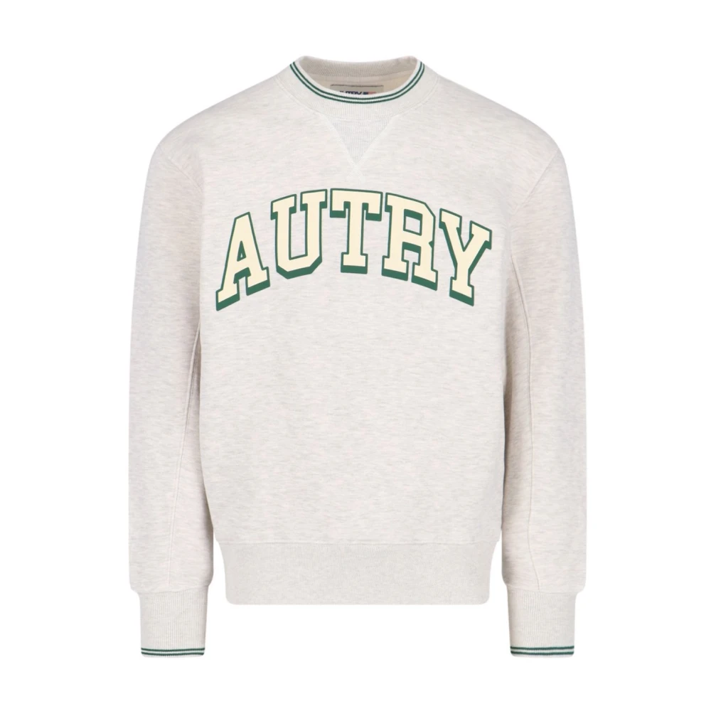 Autry Katoenen sweatshirt met gele en groene logo-print Gray Heren