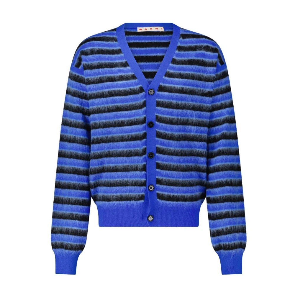 Marni Gestreepte Wollen Vest Blue Heren