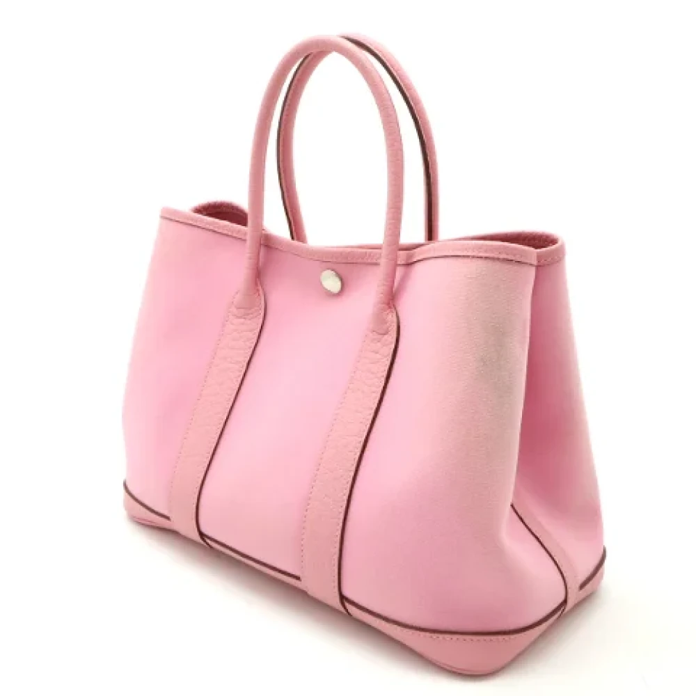 Hermès Vintage Pre-owned Canvas handbags Pink Dames