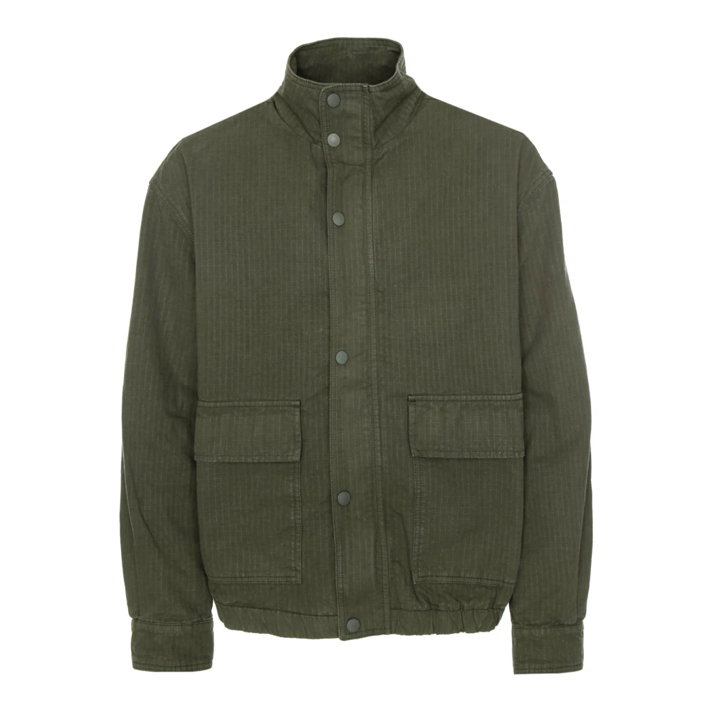 American vintage Lichte Bomberjack met Opstaande Kraag Green Heren