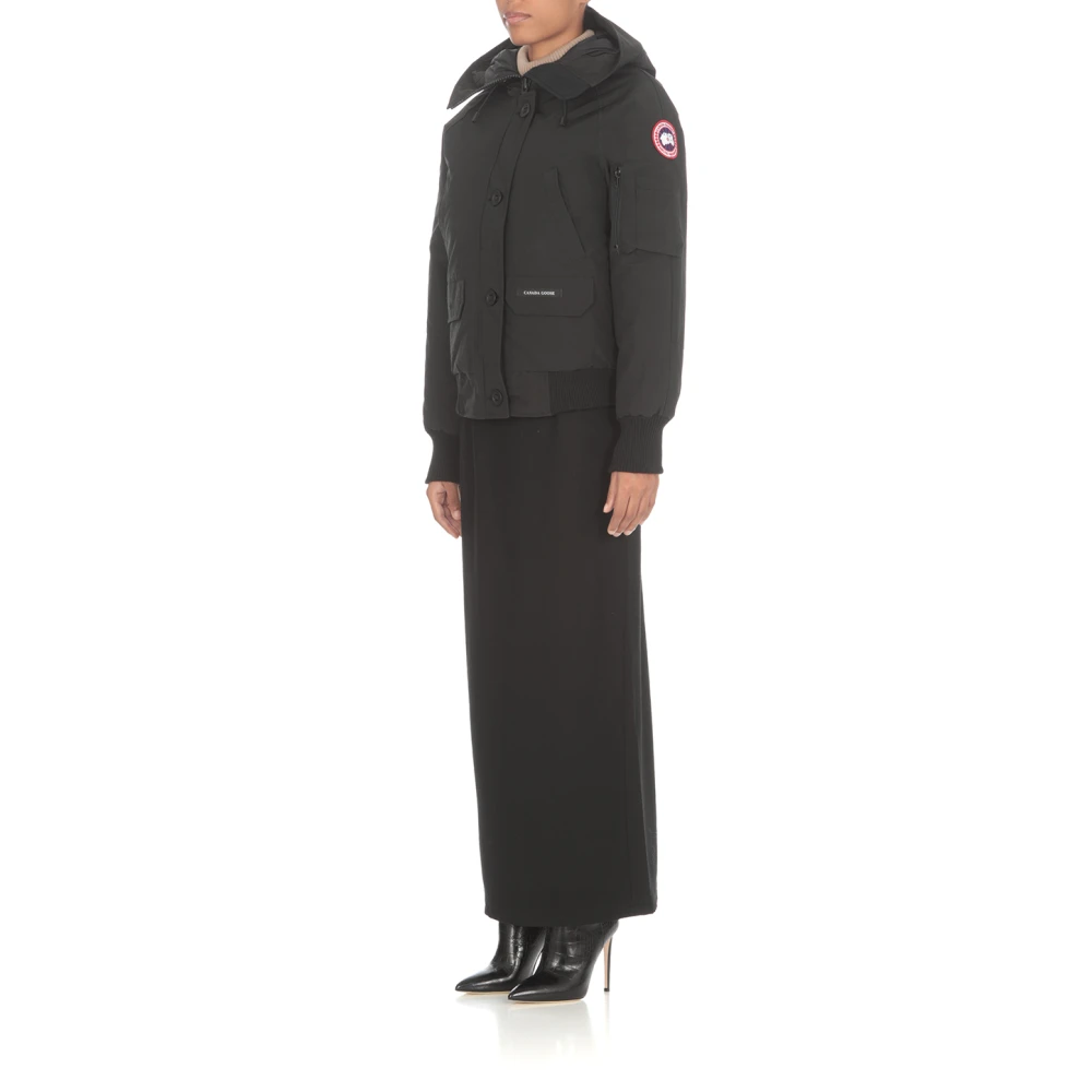 Canada Goose Zwarte Tech Stof Gewatteerde Donsjas Black Dames