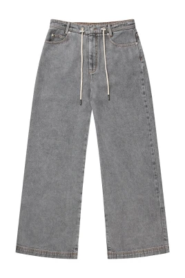 Elegant Tie-Waist Jeans