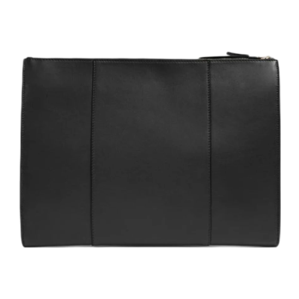 Piquadro Zwarte leren iPad mini clutch Black Dames
