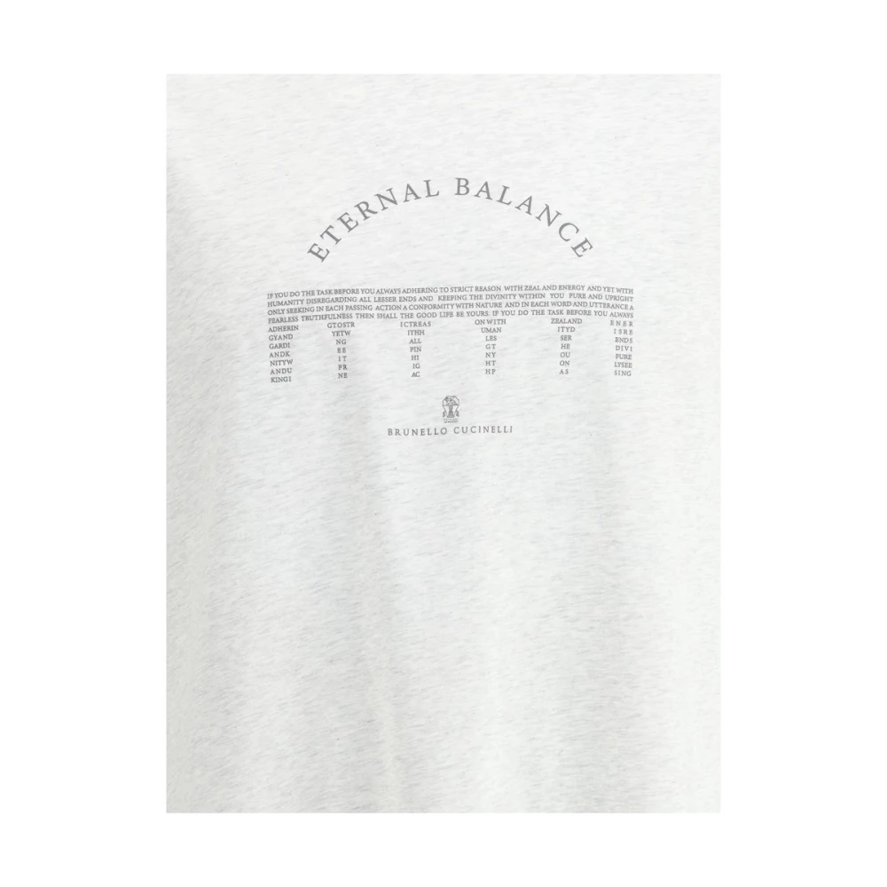 BRUNELLO CUCINELLI Katoenen T-shirt met Maxi Print Gray Heren