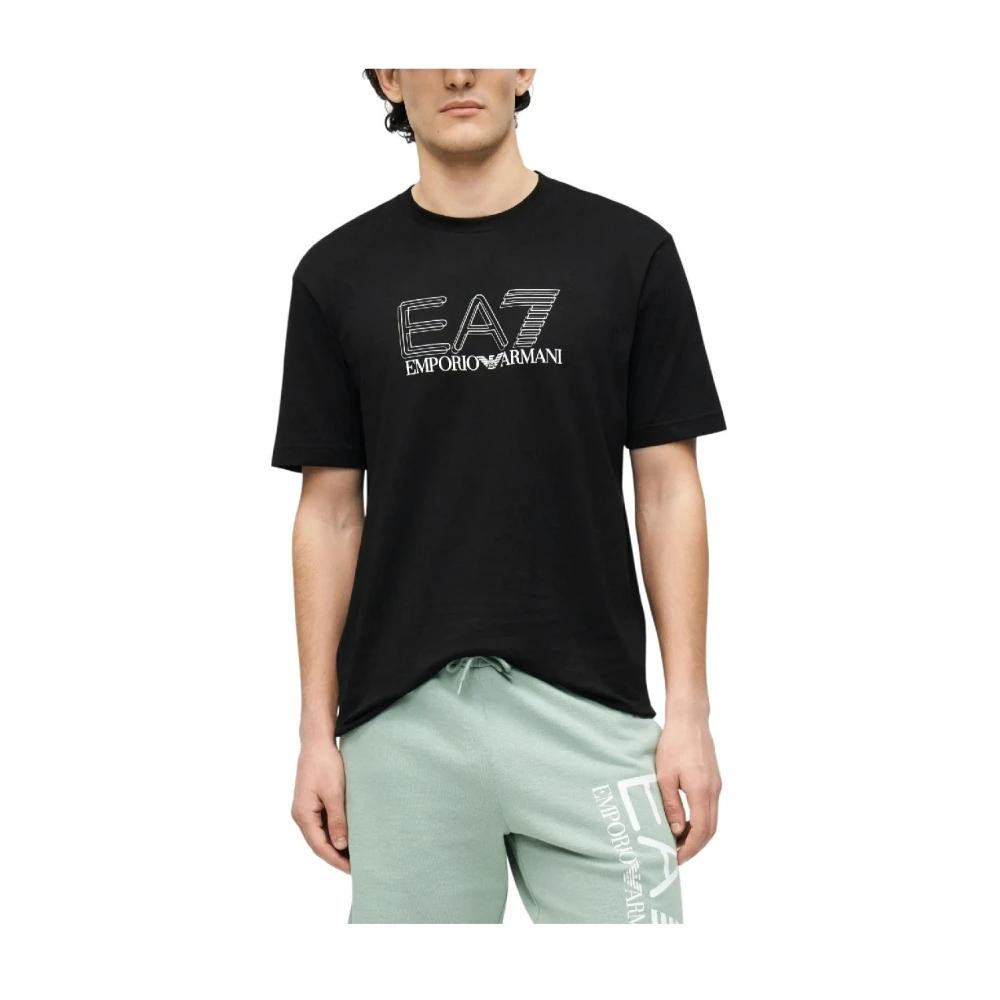 Emporio Armani Black T-Shirts, Male, L, Cotton T-Shirt