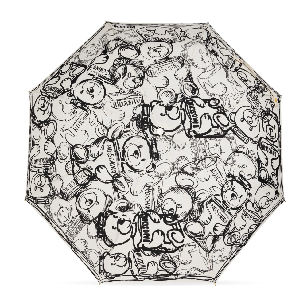 Moschino Opvouwbare paraplu met logo White Unisex