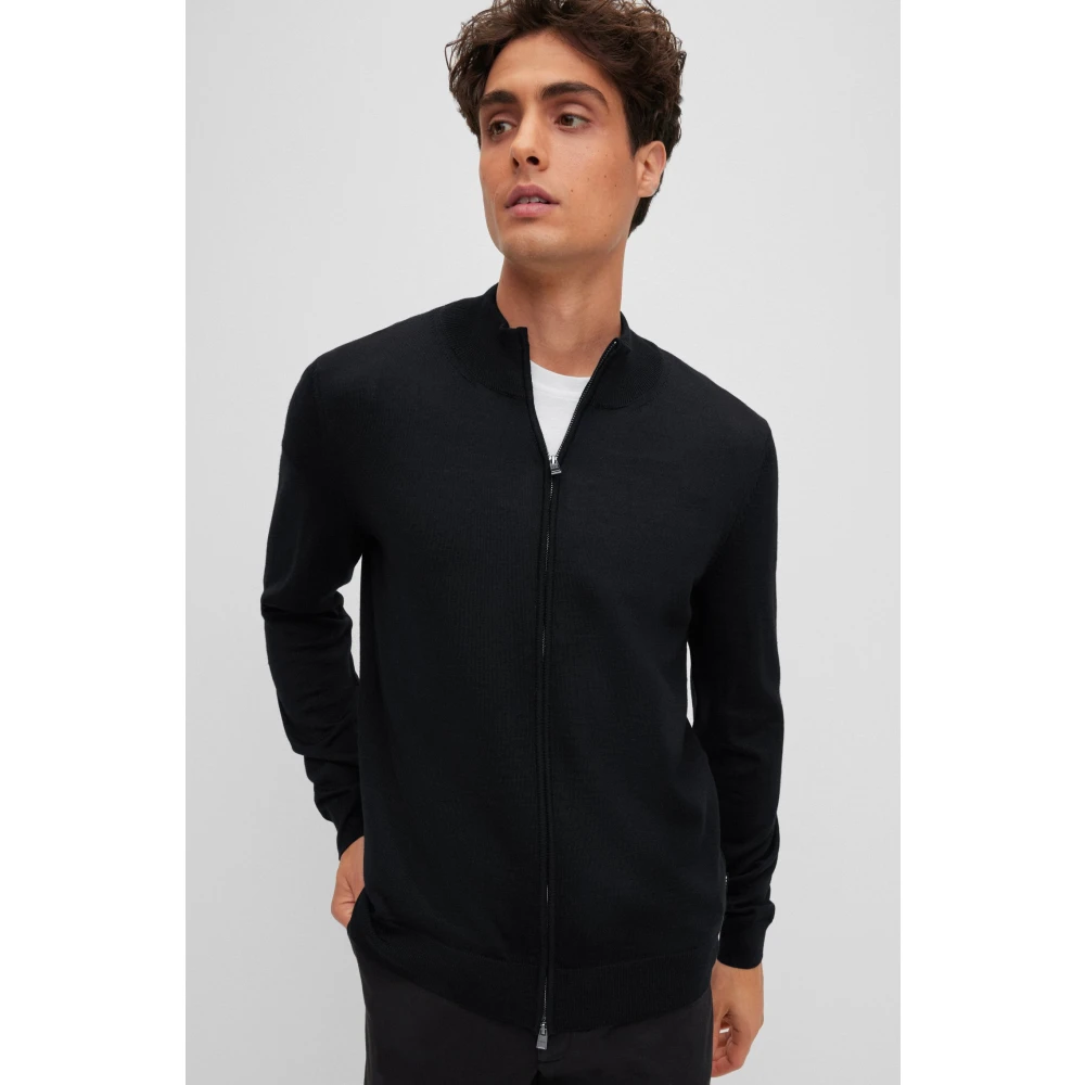 Hugo Boss Moderne Zip Sweater Zwart Black Heren
