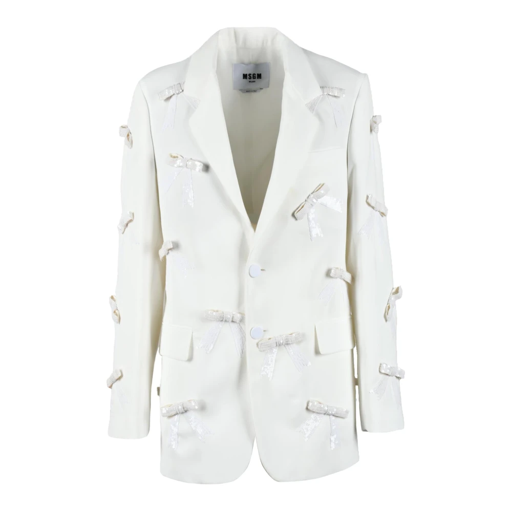 Msgm Polyester Jas White Dames