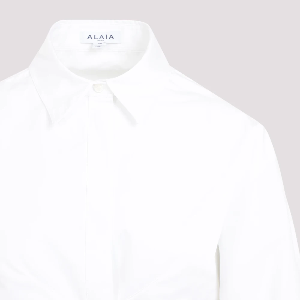 Alaïa Witte Gekruist Ontwerp Shirt White Dames