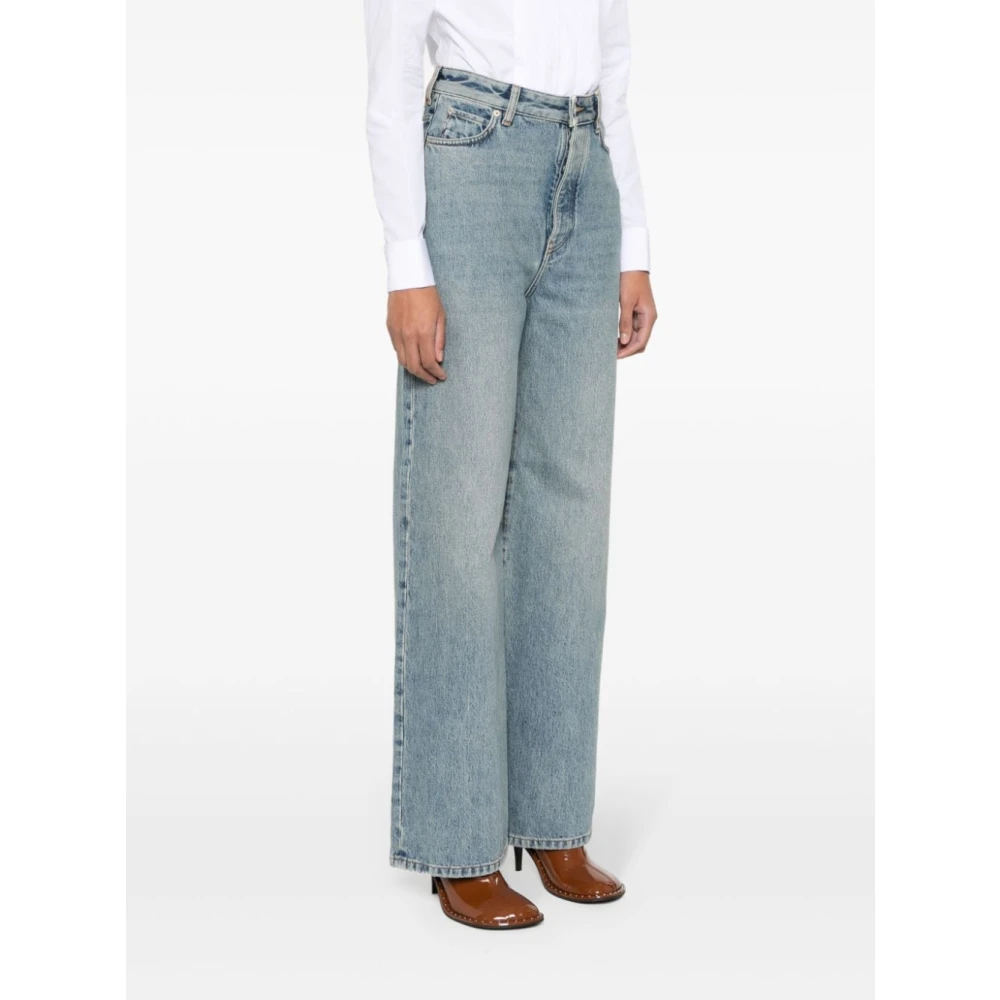 Loewe Hoge Taille Wijde Pijp Jeans Blue Dames