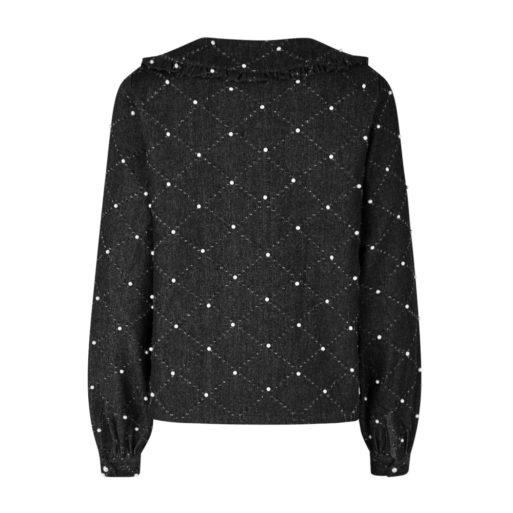 Cras Chique Shirt met Parel Details Black Dames