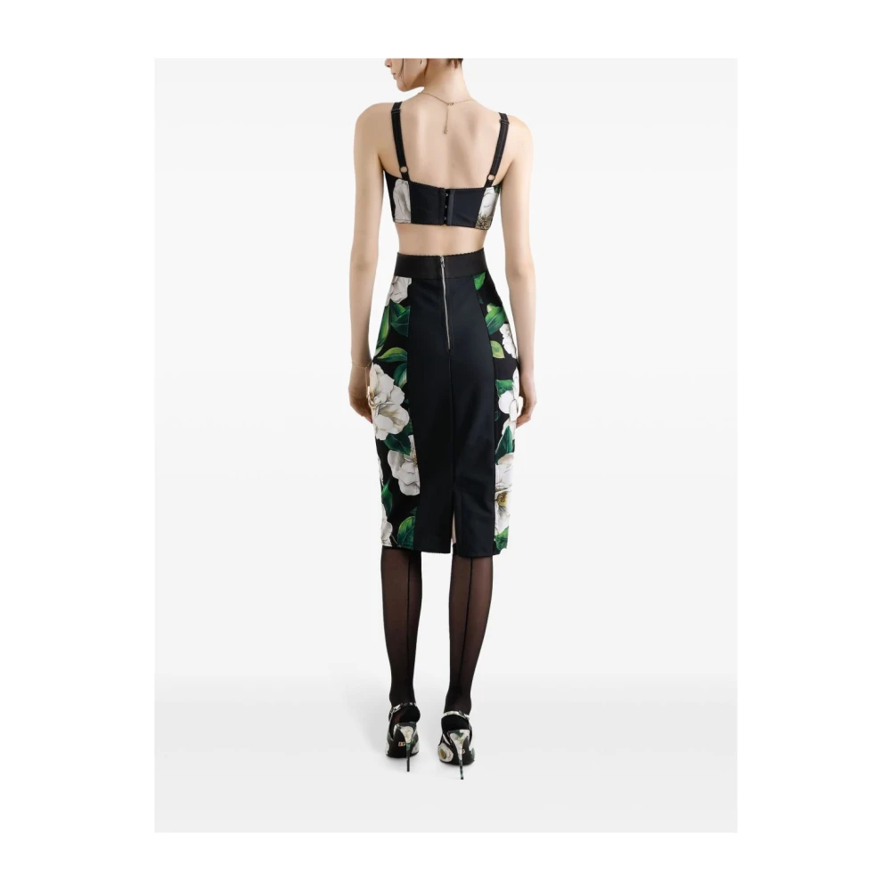 Dolce & Gabbana Zwarte rokken met rits aan de achterkant Multicolor Dames