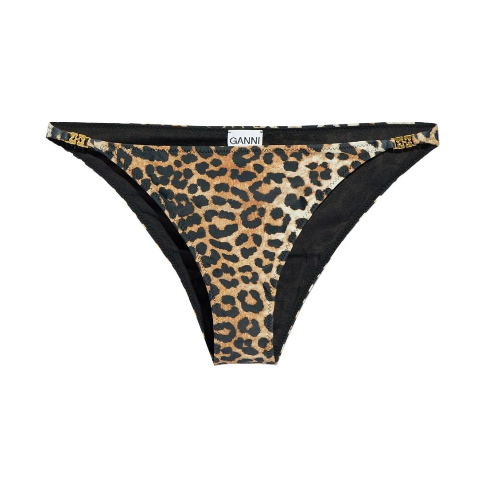 Ganni Leopardmönster Brun Stretchbotten Multicolor, Dam