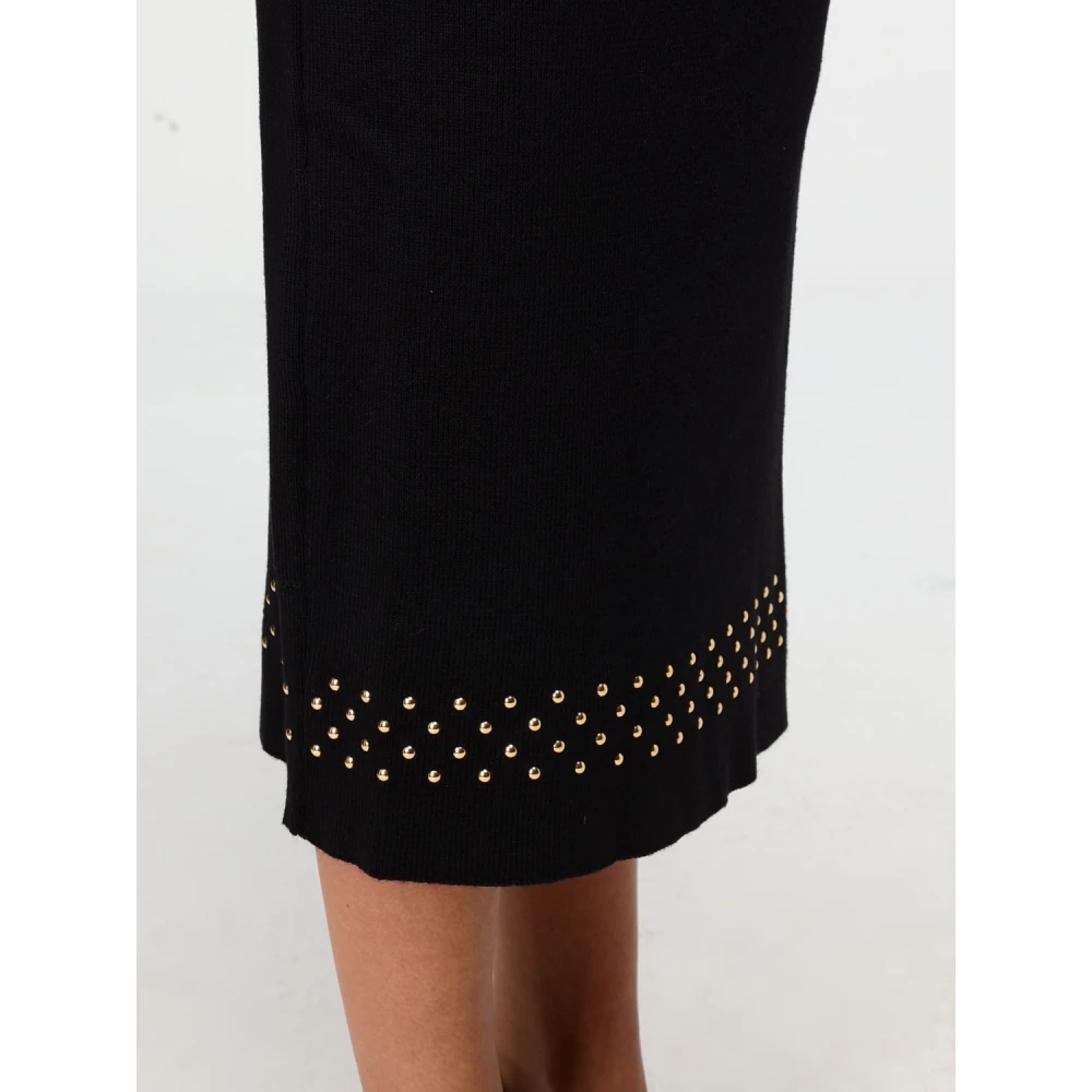 Simona Corsellini Gebreide Rok Stijlvol en Comfortabel Black Dames
