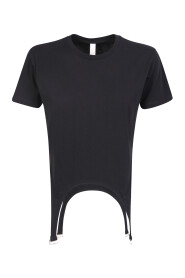 Maglietta nera con tagli per donne