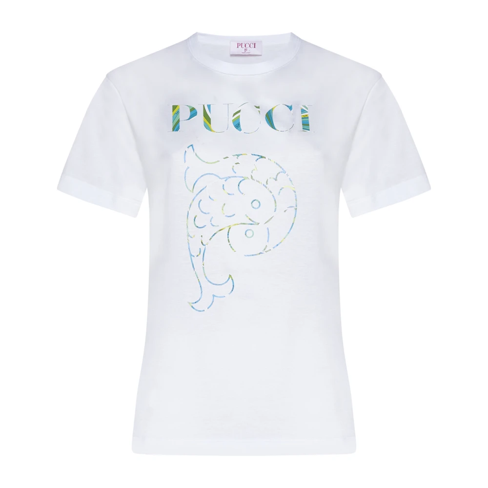 EMILIO PUCCI Witte T-shirts en Polos White Dames