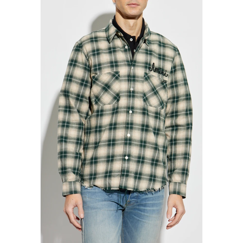 Amiri Flanellen overhemd Green Heren