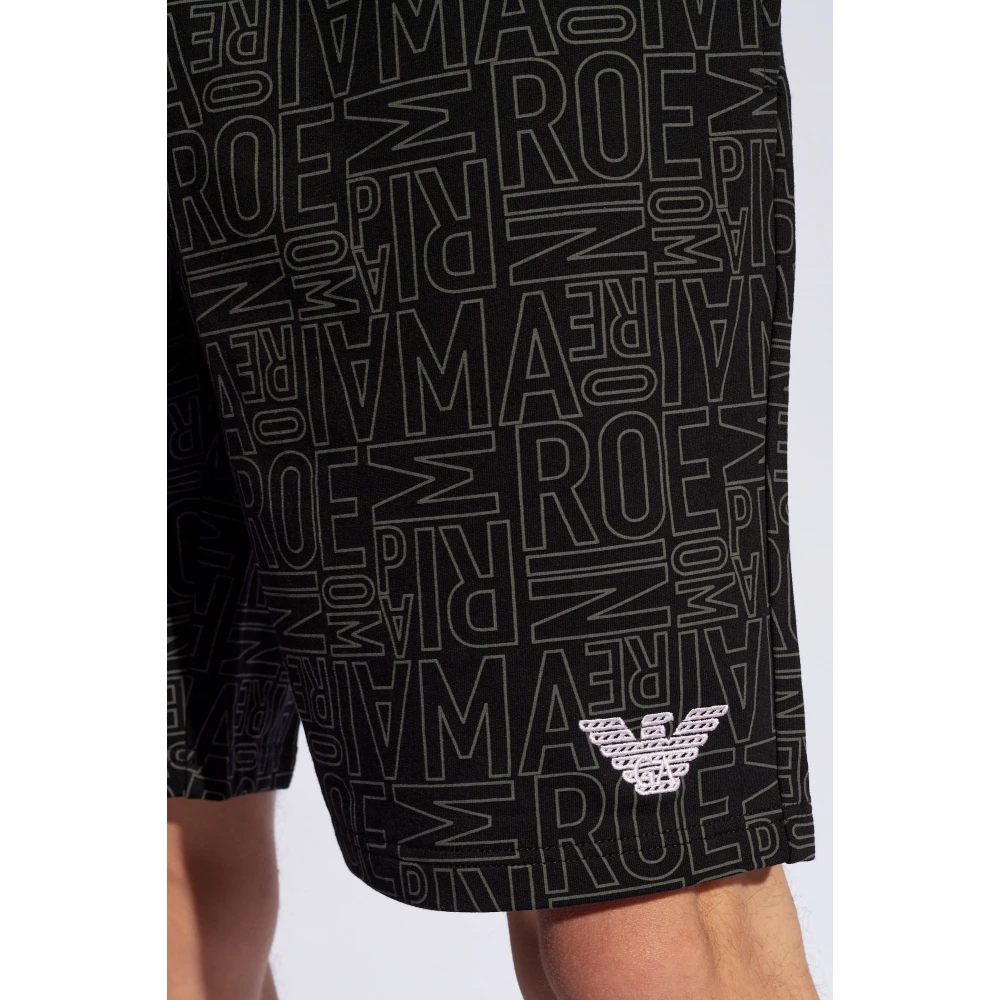 Emporio Armani Shorts met logo Black Heren