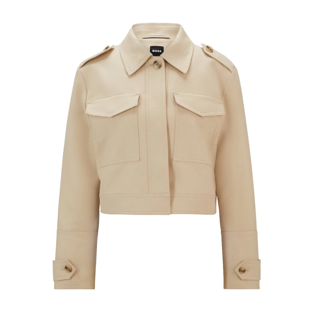 Boss Stijlvolle Jafeli Open Coat Beige Dames