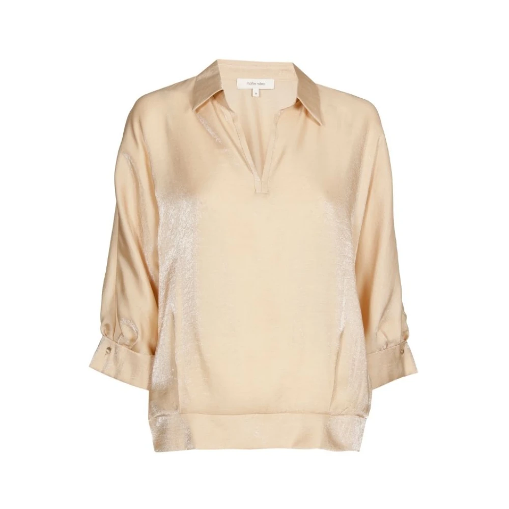 Marie Méro Gouden Wafel Effect Blouse Tuniek Yellow Dames