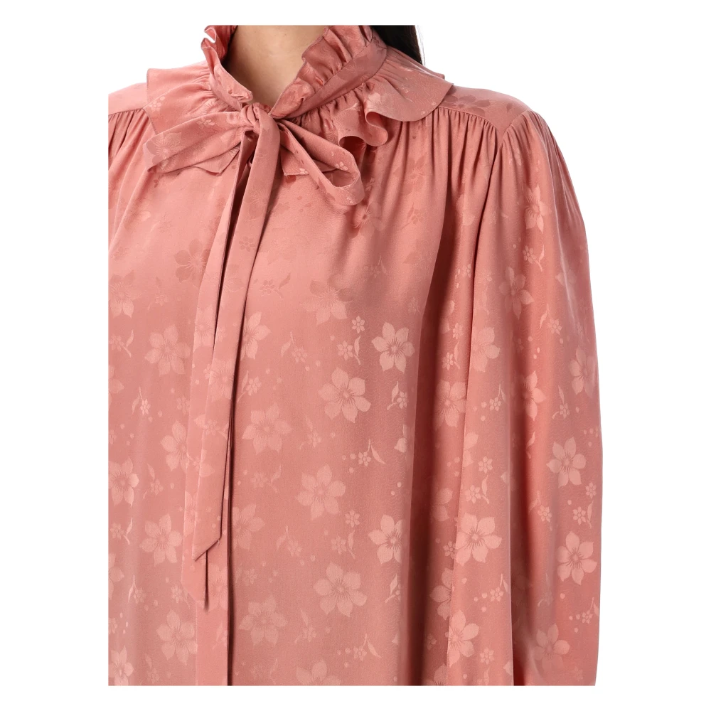 Chloé Wild Pink Bloemen Zijden Blouse Pink Dames
